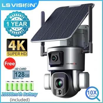 Το ΌΡΑΜΑ του LS 4K UHD Διπλός Φακός 4G Ηλιακός Κάμερα Ασφαλείας Υπαίθριο 4X Οπτικό Ζουμ 10X WiFi Καμερών Αυτόματη Ακολουθώντας διπλής κατεύθυνσης Ακουστική κάμερα CCTV Cam