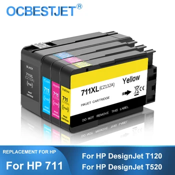 [Τρίτο Εμπορικό σήμα] Για HP 711XL 711 HP711 Κασέτα Μελανιού Αντικατάστασης Πλήρης Με το Μελάνι Συμβατό Για HP DesignJet T120 T520 Εκτυπωτή