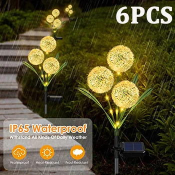 Υπαίθρια Ηλιακά Φω'τα Κήπων με 2 Τρόπους Ηλιακό Λουλούδια Πικραλίδα IP65 Αδιάβροχο Φως Διακοσμήσεων Κήπων Χορτοταπήτων Αυλή του Γάμου