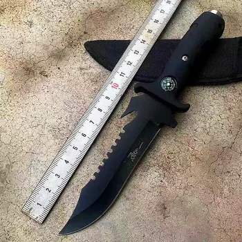 υπαίθρια τακτική ευθεία μαχαίρι διανομής θηκάρι μπους κυνήγι ευθεία μαχαίρι ποιότητας μαχαίρι άνδρες κάμπινγκ μαχαίρι εργαλείο