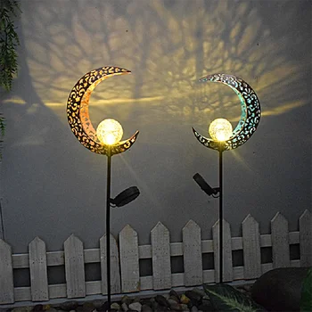 Φεγγάρι Ήλιος Φώτα Νεράιδα Μετάλλων υπαίθρια Ηλιακά Φω'τα Στεγανοποιούν το Ντεκόρ Κήπων Μετάλλων Ρετρό Λαμπτήρας για Υπαίθριο Τραπέζι Αίθριο Γκαζόν Yard