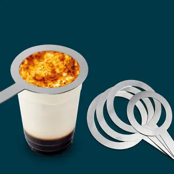 Φλιτζάνι Γάλα Πλαίσιο Δαχτυλίδι Τσάι Στόλισμα Καφέ Ψησίματος Κάλυψη Φακό Από Ανοξείδωτο Χάλυβα Καλύπτει Στολίσματα Κούπα Μαγειρική Συνημμένο Αναπτήρα Espresso