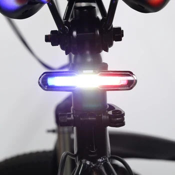 Φως ποδηλάτων USB Επανακαταλογηστέο Φως Ποδηλάτων Μπλε Κόκκινο Διπλό Χρώμα Αδιάβροχο Ποδηλασία Φανάρι 5 Τρόποι LED Εμπρός Πίσω το Ποδήλατο Λαμπτήρων