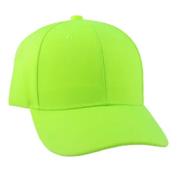 Φωτεινό Κίτρινο Πράσινο Πεδιάδα, Twill το Κενό καπέλων του Μπέιζμπολ Casual Καπέλο για Γυναίκες Άνδρες Lime Πορτοκάλι 6 Επιτροπή Καπ Pre-Curved Γείσο