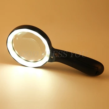 Φωτιζόμενο Μεγεθυντικό Γυαλί-10X Χειρός Μεγάλες Ανάγνωση Μεγεθυντικούς φακούς με 12 LED που Φωτίζονται από το Φως για τους Ηλικιωμένους, Επισκευή, Νομίσματα