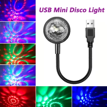 Φωτισμού του DJ Υγιής Κόμμα Auto USB Μίνι Σφαίρα Disco Φω'των RGB Πολυ Χρώμα του Αυτοκινήτου Ατμόσφαιρα Δωματίου Διακόσμηση Λαμπτήρων Μαγικό Φως Στροβοσκόπιων