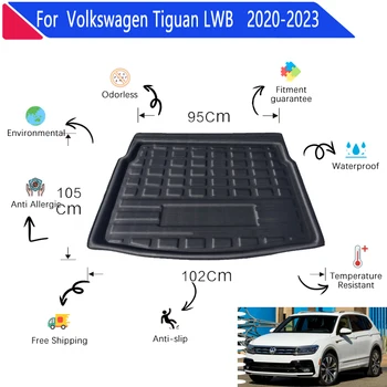 Χαλιά Κορμών αυτοκινήτων για το Volkswagen VW Tiguan L LWB MK2 2020~2023 Αυτοκίνητο Οπίσθιο Φορτίου Δίσκος Κορμών Πίσω Μαξιλάρια Αξεσουάρ αυτοκινήτων 3D Υλικό EVA