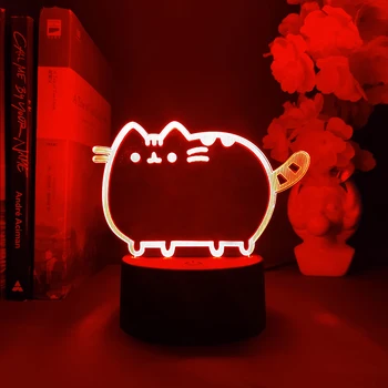 Χαριτωμένο Γάτα 3D LED Νέον Ζώο Λαμπτήρων RGB Μπαταρία Νύχτα Φως Πολύχρωμο Δώρο για το Παιδί και το Παιδί Χαριτωμένο Γατάκι Υπνοδωμάτιο Γραφείο Ντεκόρ