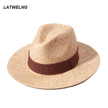 Χονδρικό Εμπόριο Raffia Καπέλα Παναμά Για Τις Γυναίκες Το Καλοκαίρι Καπέλο Ήλιων Βρετανικό Top Παραλία Καπέλα Sunshade Κυρίες Διακοπές Καπέλα Αχύρου