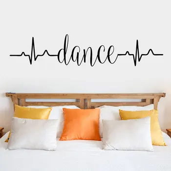 Χορός Λέξεις κτύπο της Καρδιάς Τοίχο Αυτοκόλλητο Βινυλίου Διακόσμηση του Σπιτιού για τα Κορίτσια Δωμάτιο Υπνοδωμάτιο Dance Studio Διακόσμηση Αυτοκόλλητα Αφαιρούμενη Τοιχογραφία 4847