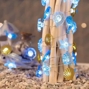 Χριστούγεννα Νεράιδα Γκάρλαντ Λαμπτήρας Ιππόκαμπος Κοχύλι LED Light String Παιδιά Πάρτι Γενεθλίων Κήπων Ντεκόρ Υπαίθρια Γαμήλια Διακόσμηση