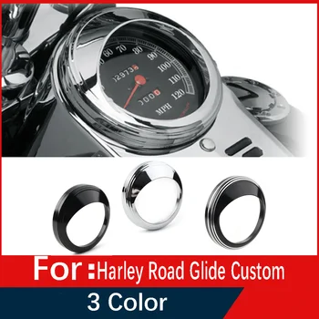 Χρώμιο/Μαύρο Ταχυμέτρων Μοτοσικλετών Περιποίησης Bezel Δαχτυλιδιών Γείσο Κάλυψη Για Touring της Harley Road King Dyna Softail με 5