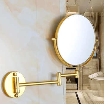 Χώρο Αργιλίου Μαύρος Χρυσός Τηλεσκοπικός Καθρέφτης Μπάνιο Καθρέφτη Μακιγιάζ Που Διπλώνει Την Ομορφιά Καθρεφτών Τοίχων Κρεμώντας Double-Sided Μπάνιο