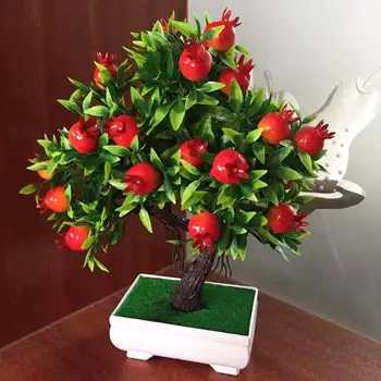 1PC Γλάστρες με Τεχνητό Δέντρο Φρούτα Φυτό Μπονσάι Μικρό Δέντρο Φυτά σε γλάστρες Bonsai Στάδιο Για Garden Hotel Διακόσμηση δεξίωσης Γάμου Διακόσμηση