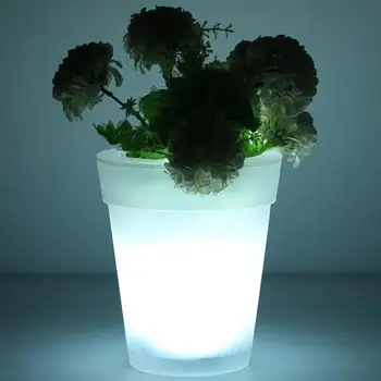 1pc το Οδηγημένο Δοχείο Λουλουδιών των Οδηγήσεων Ελαφρύς Καλλιεργητής Δοχεία Ηλιακών Γλάστρα Φωτεινή Λουλούδι Powered LED Βάζο Φως Μπαλκόνι Τοπίο