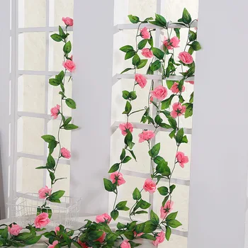 240Cm Γκάρλαντ Φυτά Αμπέλου Τεχνητή Αυξήθηκε Λουλούδια String Διακόσμηση του Σπιτιού Αναρριχητικό φυτό Στεφάνι Τεχνητά Φυτά Ψεύτικο Λουλούδι, Φύλλωμα