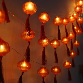 2M 10 LED Φώτα Διακοπές Παραδοσιακή Κινεζική Κόκκινο Φανάρι Λαμπτήρων USB ΟΔΗΓΉΣΕΩΝ Φως σειράς Χριστουγέννων Νέο Έτος Διακόσμηση Κόμμα Προμήθειες
