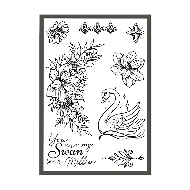 Το 2023 Άφιξη Νεράιδα Floral Swan Κουκουβάγια Σαφείς Σιλικόνης Γραμματόσημα για DIY Scrapbooking Κάρτα Εγγράφου που Κατασκευάζει τη Άλμπουμ Τεχνών Λαστιχένια Σφραγίδα 11*16