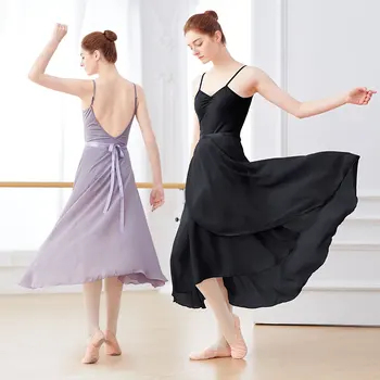 Μπαλέτο Φούστες Των Γυναικών Σιφόν Φούστα Χορού Fairy Σιφόν Μακρύ Μπαλέτου Tutu Φόρεμα Κοστούμια Χορού Δένουν Φόρεμα